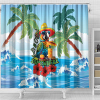 Funny Parrot Margarita Five O'clock Somewhere Shower Curtain LT9 - Polynesian Pride