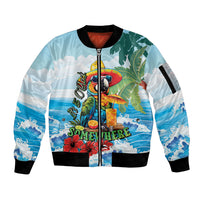 Funny Parrot Margarita Five O'clock Somewhere Sleeve Zip Bomber Jacket LT9 Unisex Blue - Polynesian Pride
