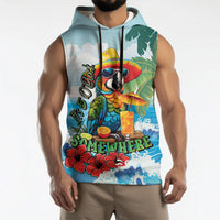 Funny Parrot Margarita Five O'clock Somewhere Sleeveless Hoodie LT9 - Polynesian Pride