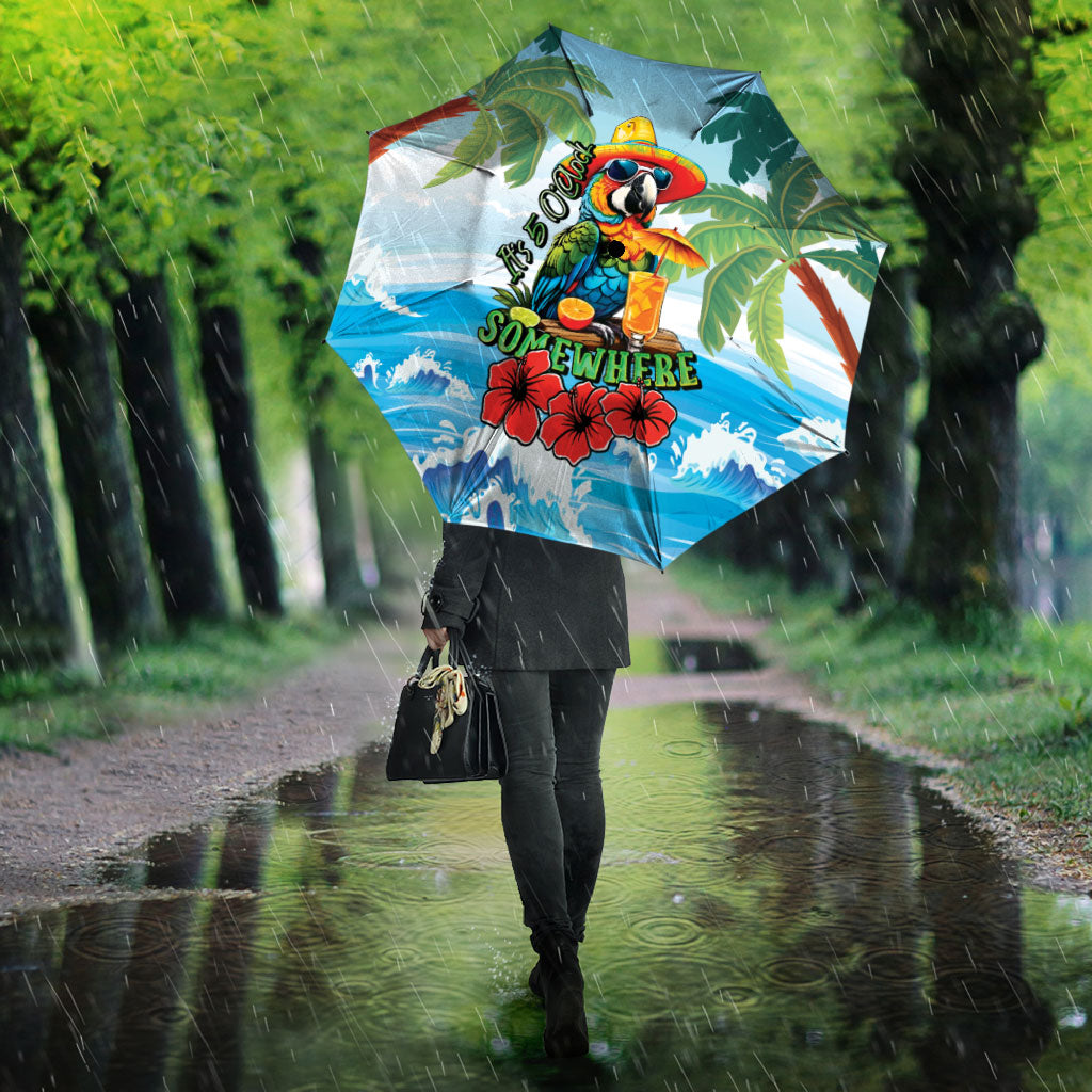 Funny Parrot Margarita Five O'clock Somewhere Umbrella LT9 - Polynesian Pride