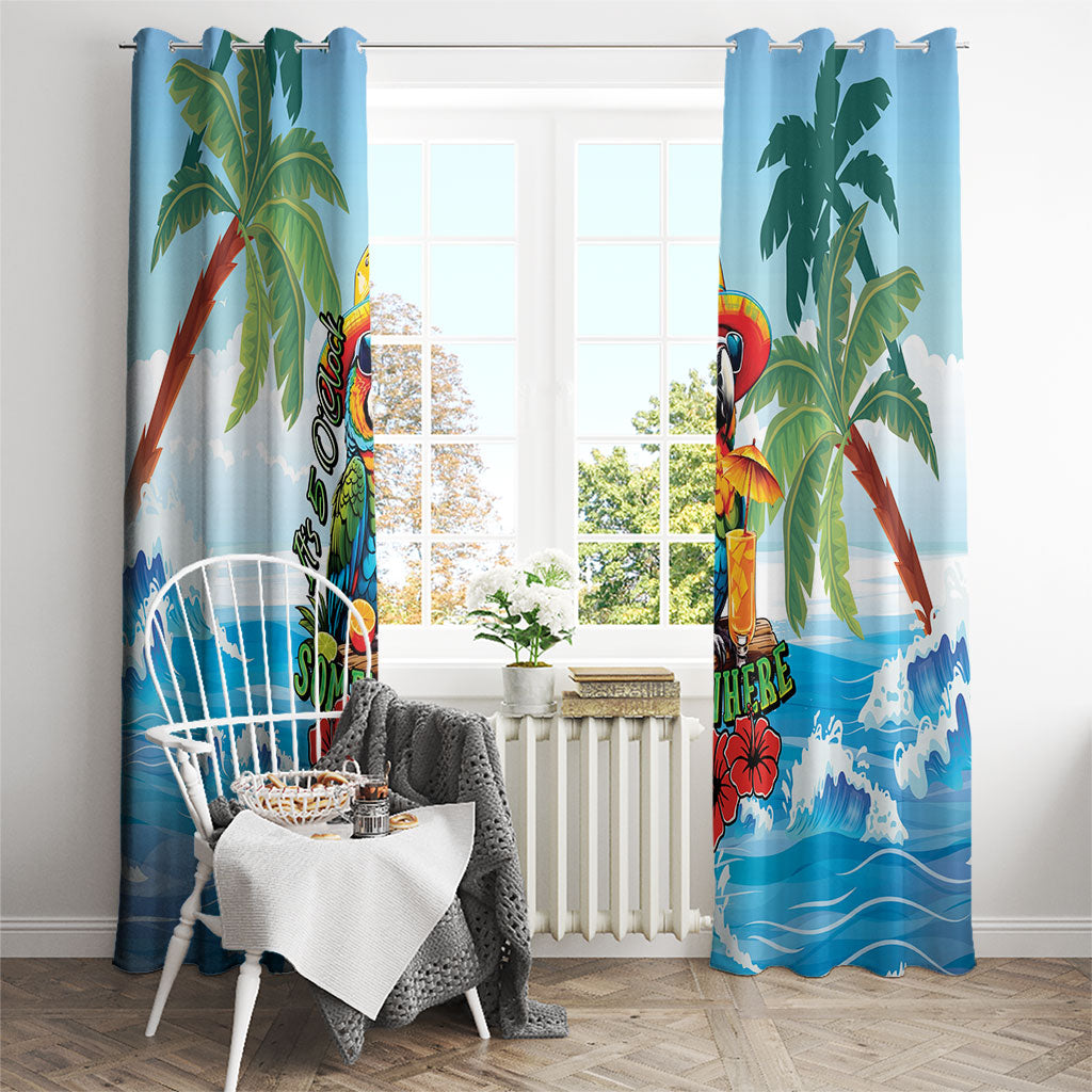 Funny Parrot Margarita Five O'clock Somewhere Window Curtain LT9 - Polynesian Pride