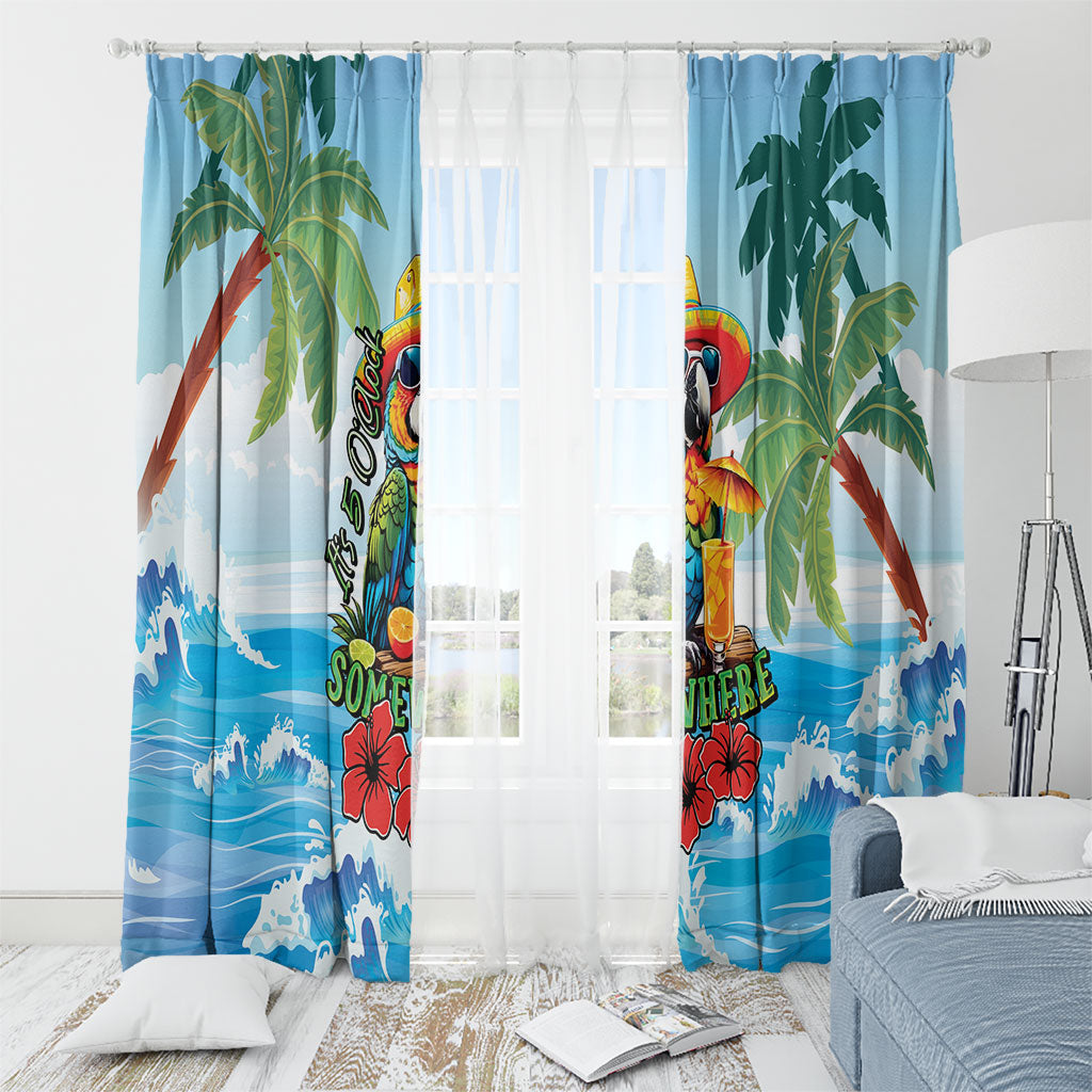 Funny Parrot Margarita Five O'clock Somewhere Window Curtain LT9 - Polynesian Pride