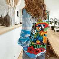 Funny Parrot Margarita Five O'clock Somewhere Women Casual Shirt LT9 - Polynesian Pride