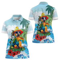 Funny Parrot Margarita Five O'clock Somewhere Women Polo Shirt LT9 - Polynesian Pride