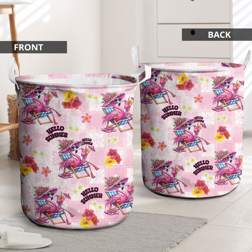 Hawaii Flamingo Hello Summer Laundry Basket Hawaiian Quilt Pattern LT9 - Polynesian Pride