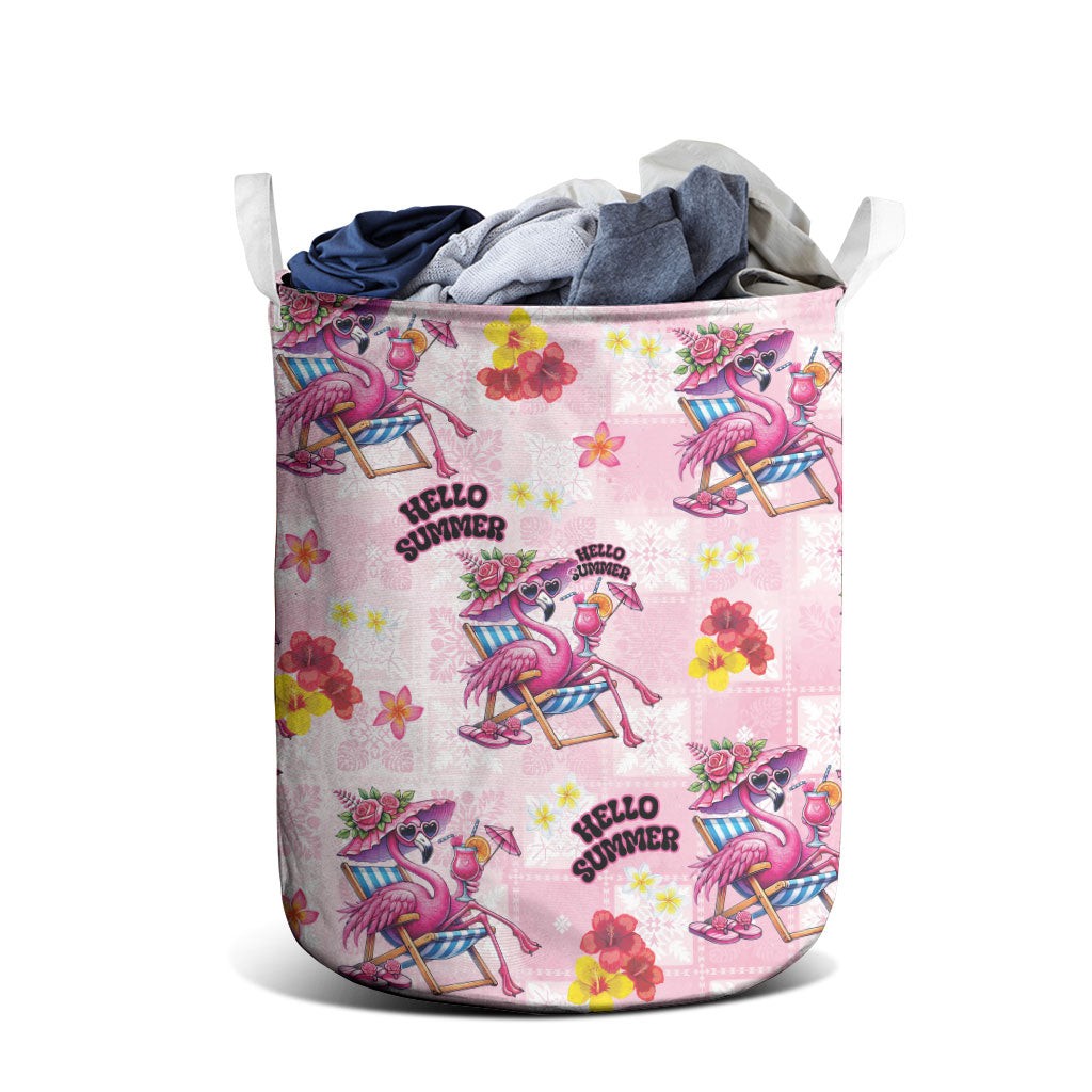 Hawaii Flamingo Hello Summer Laundry Basket Hawaiian Quilt Pattern LT9 - Polynesian Pride