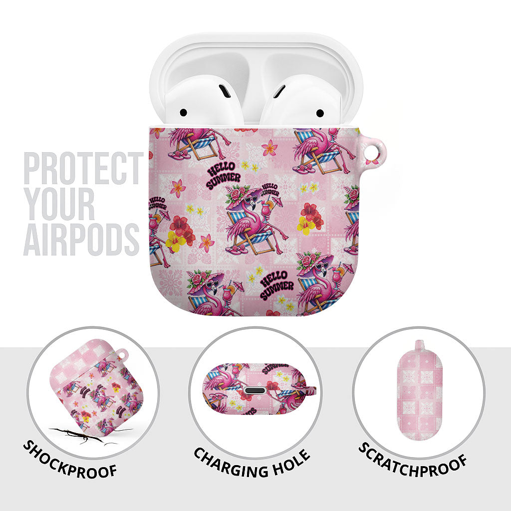 Hawaii Flamingo Hello Summer AirPods Case Hawaiian Quilt Pattern LT9 - Polynesian Pride