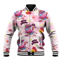 Hawaii Flamingo Hello Summer Baseball Jacket Hawaiian Quilt Pattern LT9 Unisex Pink - Polynesian Pride