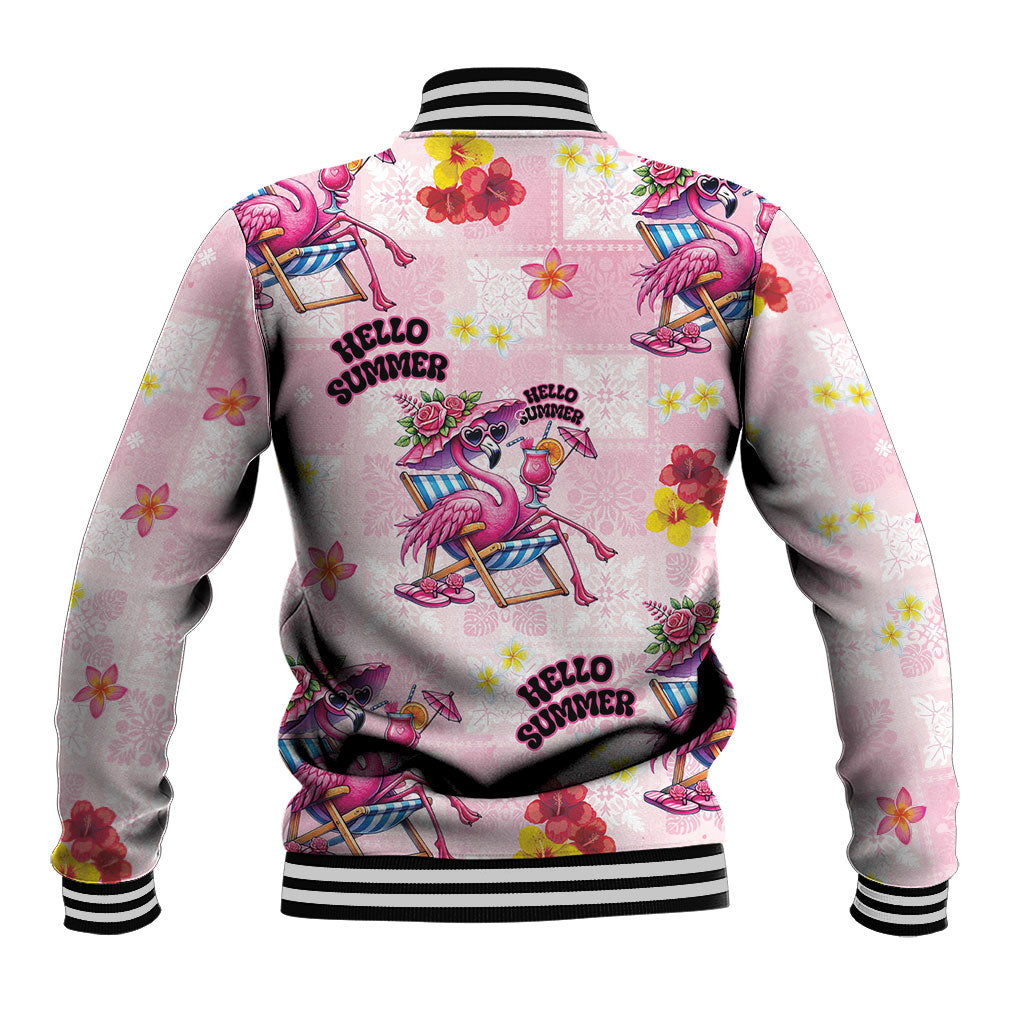 Hawaii Flamingo Hello Summer Baseball Jacket Hawaiian Quilt Pattern LT9 - Polynesian Pride