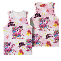 Hawaii Flamingo Hello Summer Basketball Jersey Hawaiian Quilt Pattern LT9 - Polynesian Pride