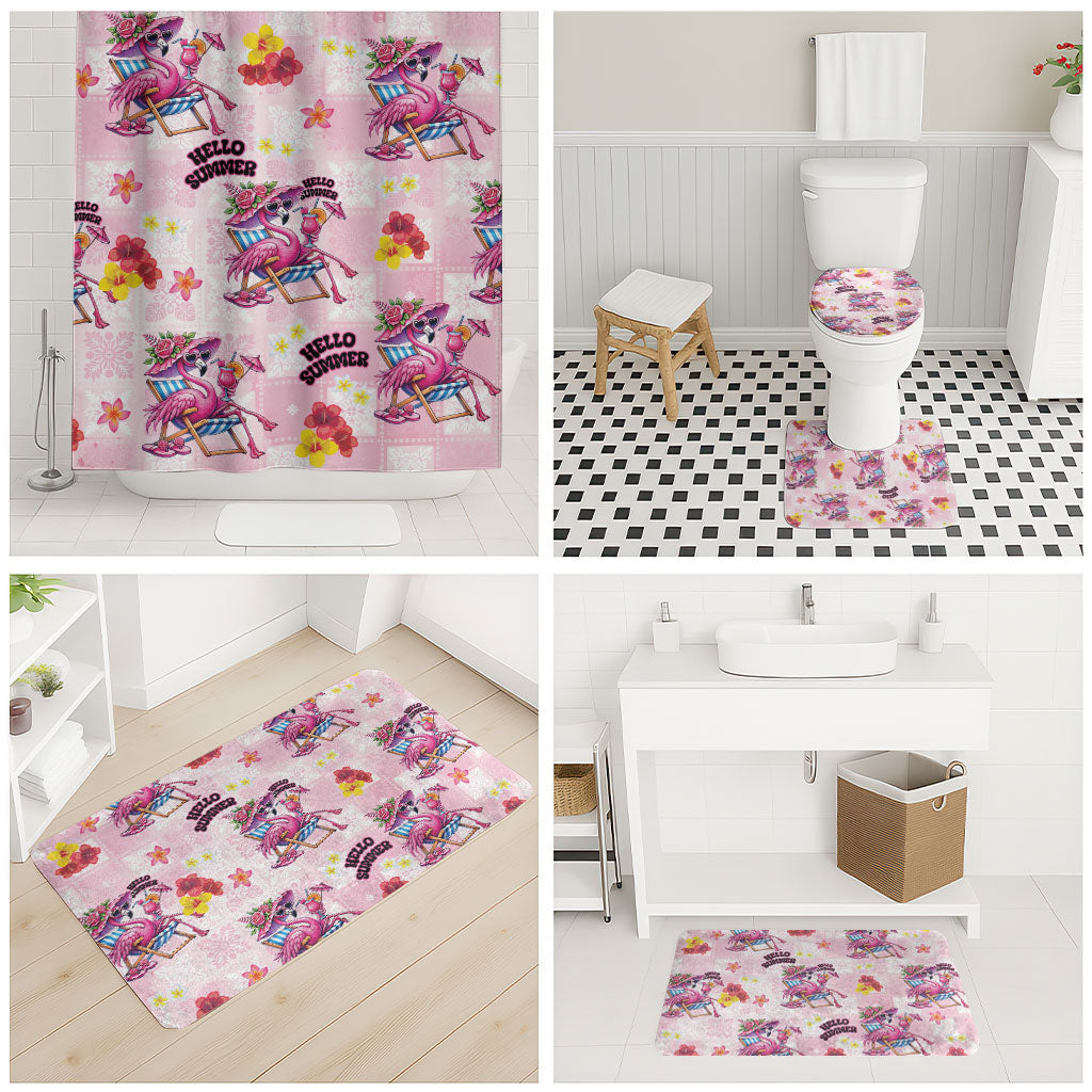 Hawaii Flamingo Hello Summer Bathroom Set Hawaiian Quilt Pattern LT9 - Polynesian Pride