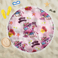 Hawaii Flamingo Hello Summer Beach Blanket Hawaiian Quilt Pattern LT9 One Size 150cm Pink - Polynesian Pride