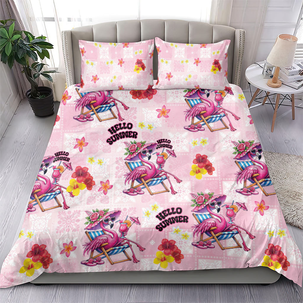 Hawaii Flamingo Hello Summer Bedding Set Hawaiian Quilt Pattern LT9 - Polynesian Pride