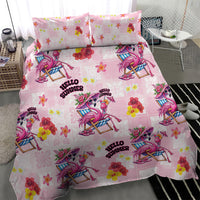 Hawaii Flamingo Hello Summer Bedding Set Hawaiian Quilt Pattern LT9 - Polynesian Pride