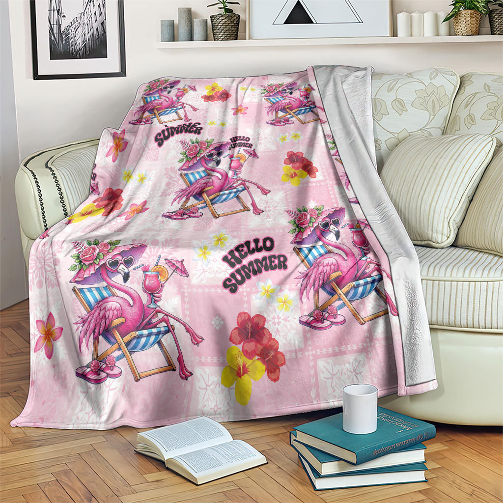 Hawaii Flamingo Hello Summer Blanket Hawaiian Quilt Pattern LT9 Pink - Polynesian Pride