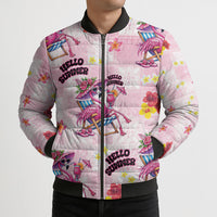 Hawaii Flamingo Hello Summer Bomber Puffer Jacket Hawaiian Quilt Pattern LT9 - Polynesian Pride
