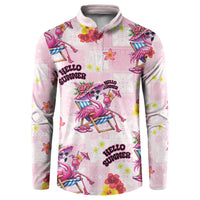 Hawaii Flamingo Hello Summer Button Sweatshirt Hawaiian Quilt Pattern LT9 Pink - Polynesian Pride