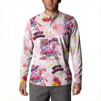 Hawaii Flamingo Hello Summer Button Sweatshirt Hawaiian Quilt Pattern LT9 - Polynesian Pride