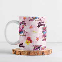 Hawaii Flamingo Hello Summer Ceramic Mug Hawaiian Quilt Pattern LT9 Pink - Polynesian Pride