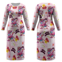 Hawaii Flamingo Hello Summer Couples Matching Long Sleeve Bodycon Dress and Hawaiian Shirt Hawaiian Quilt Pattern LT9 - Polynesian Pride