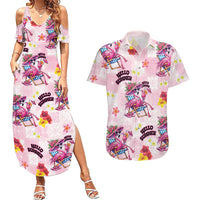 Hawaii Flamingo Hello Summer Couples Matching Summer Maxi Dress and Hawaiian Shirt Hawaiian Quilt Pattern LT9 Pink - Polynesian Pride