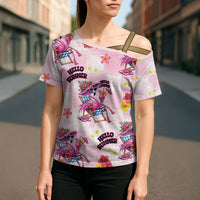 Hawaii Flamingo Hello Summer Cross Shoulder Shirt Hawaiian Quilt Pattern LT9 - Polynesian Pride