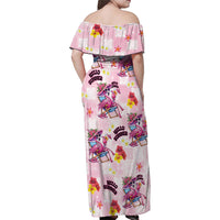 Hawaii Flamingo Hello Summer Family Matching Off Shoulder Maxi Dress and Hawaiian Shirt Hawaiian Quilt Pattern LT9 - Polynesian Pride