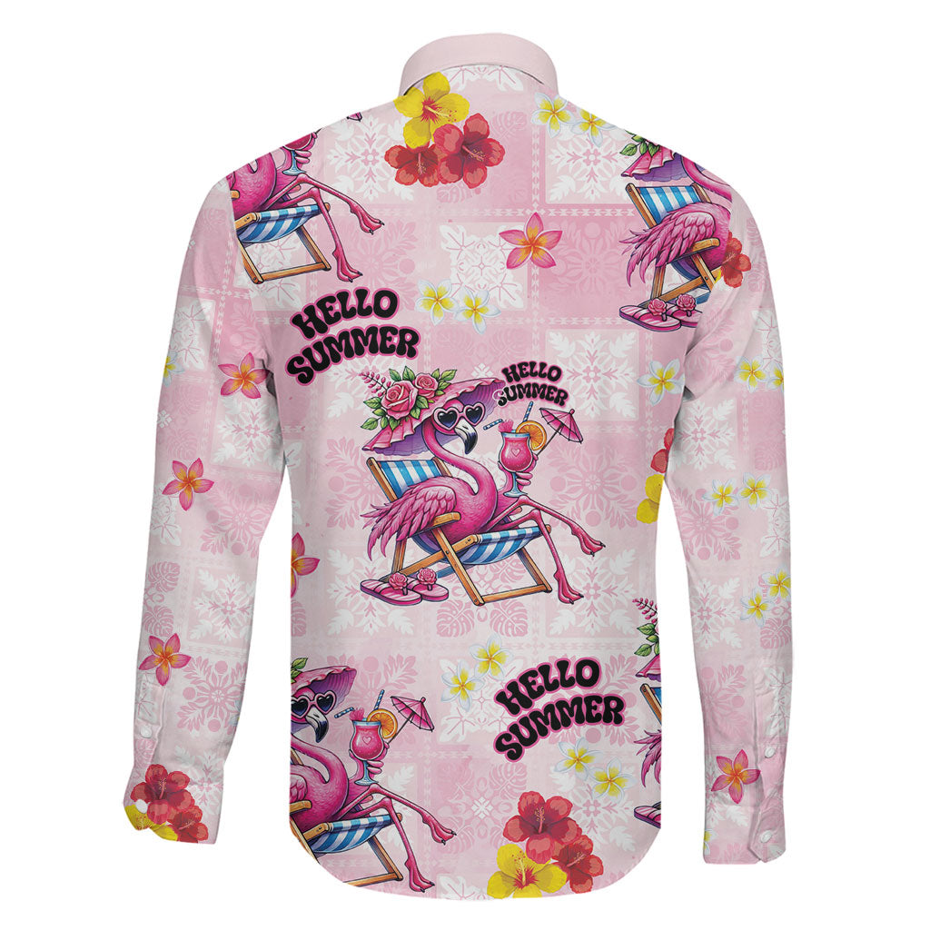 Hawaii Flamingo Hello Summer Family Matching Puletasi and Hawaiian Shirt Hawaiian Quilt Pattern LT9 - Polynesian Pride