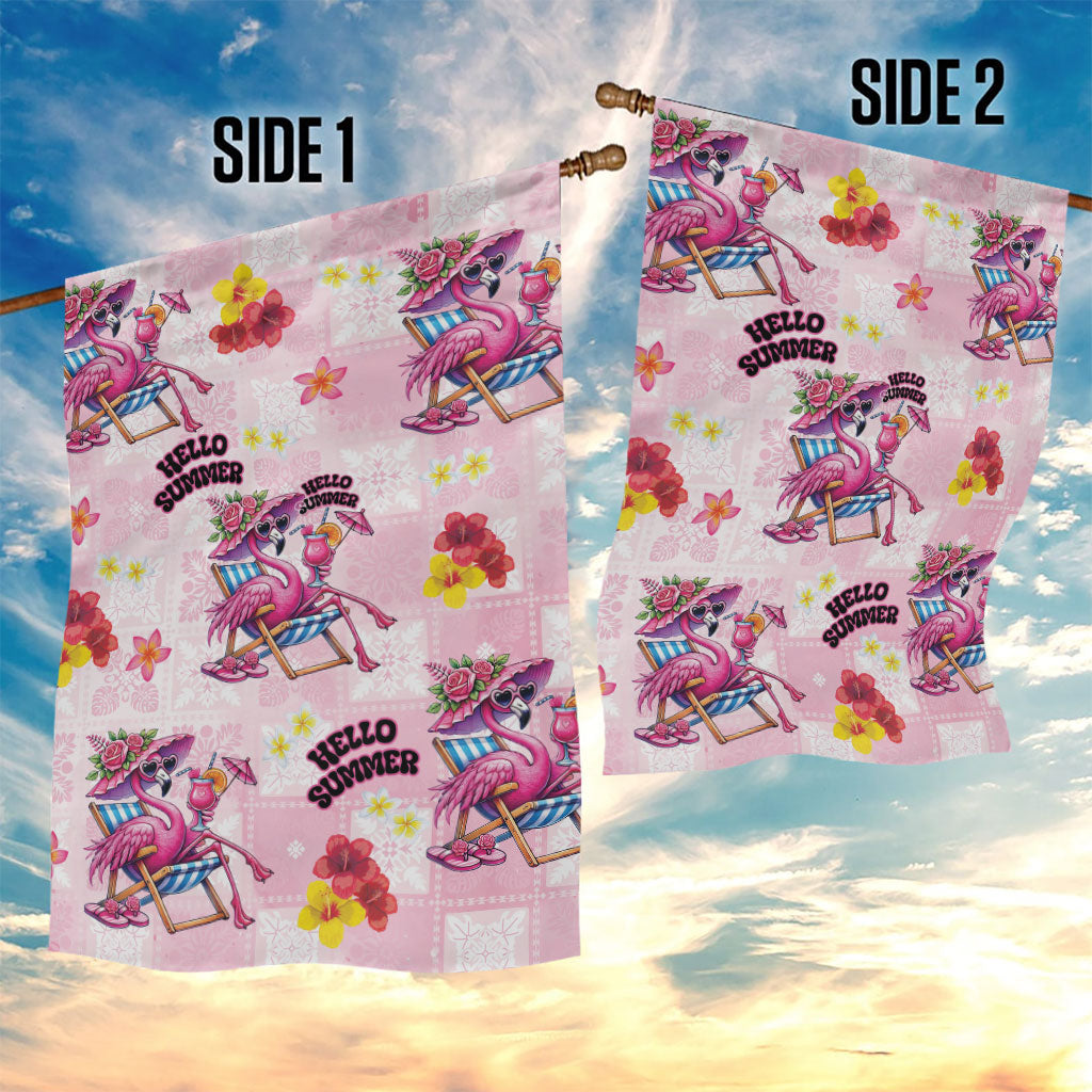Hawaii Flamingo Hello Summer Garden Flag Hawaiian Quilt Pattern LT9 - Polynesian Pride