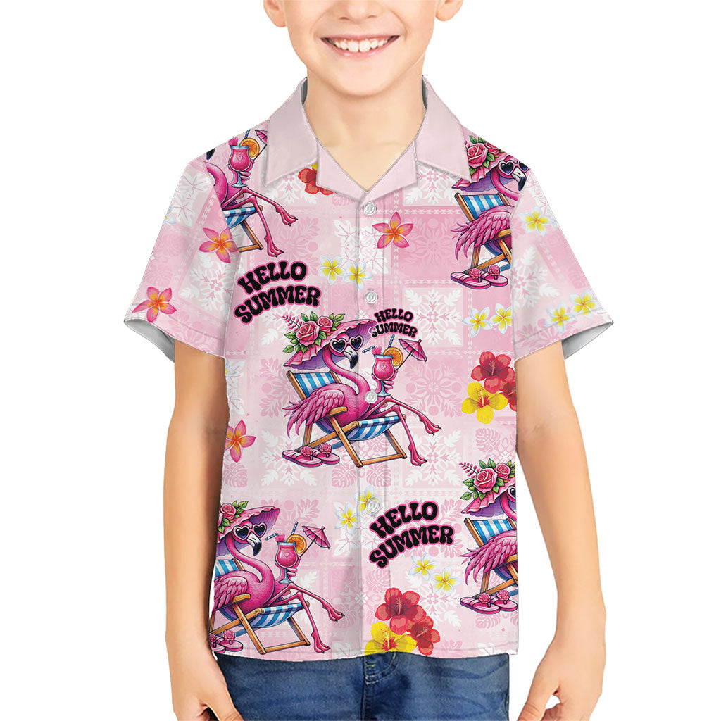Hawaii Flamingo Hello Summer Hawaiian Shirt Hawaiian Quilt Pattern LT9 - Polynesian Pride