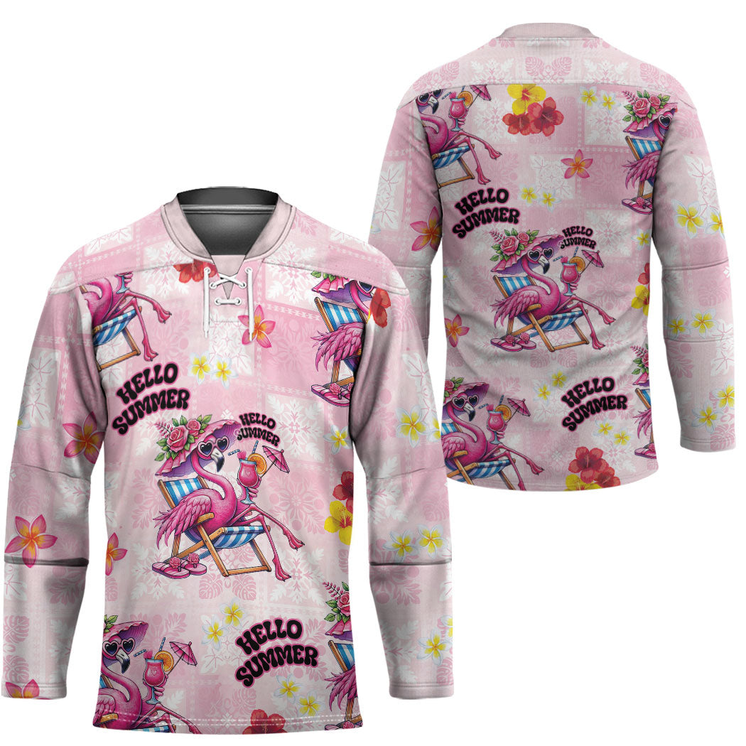 Hawaii Flamingo Hello Summer Hockey Jersey Hawaiian Quilt Pattern LT9 - Polynesian Pride