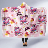 Hawaii Flamingo Hello Summer Hooded Blanket Hawaiian Quilt Pattern LT9 One Size Pink - Polynesian Pride