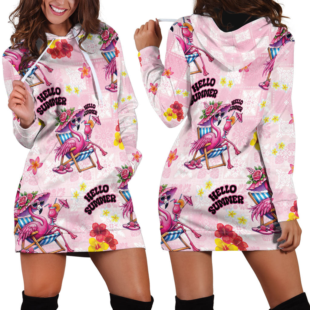 Hawaii Flamingo Hello Summer Hoodie Dress Hawaiian Quilt Pattern LT9 - Polynesian Pride