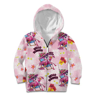 Hawaii Flamingo Hello Summer Kid Hoodie Hawaiian Quilt Pattern LT9 Zip Hoodie Pink - Polynesian Pride