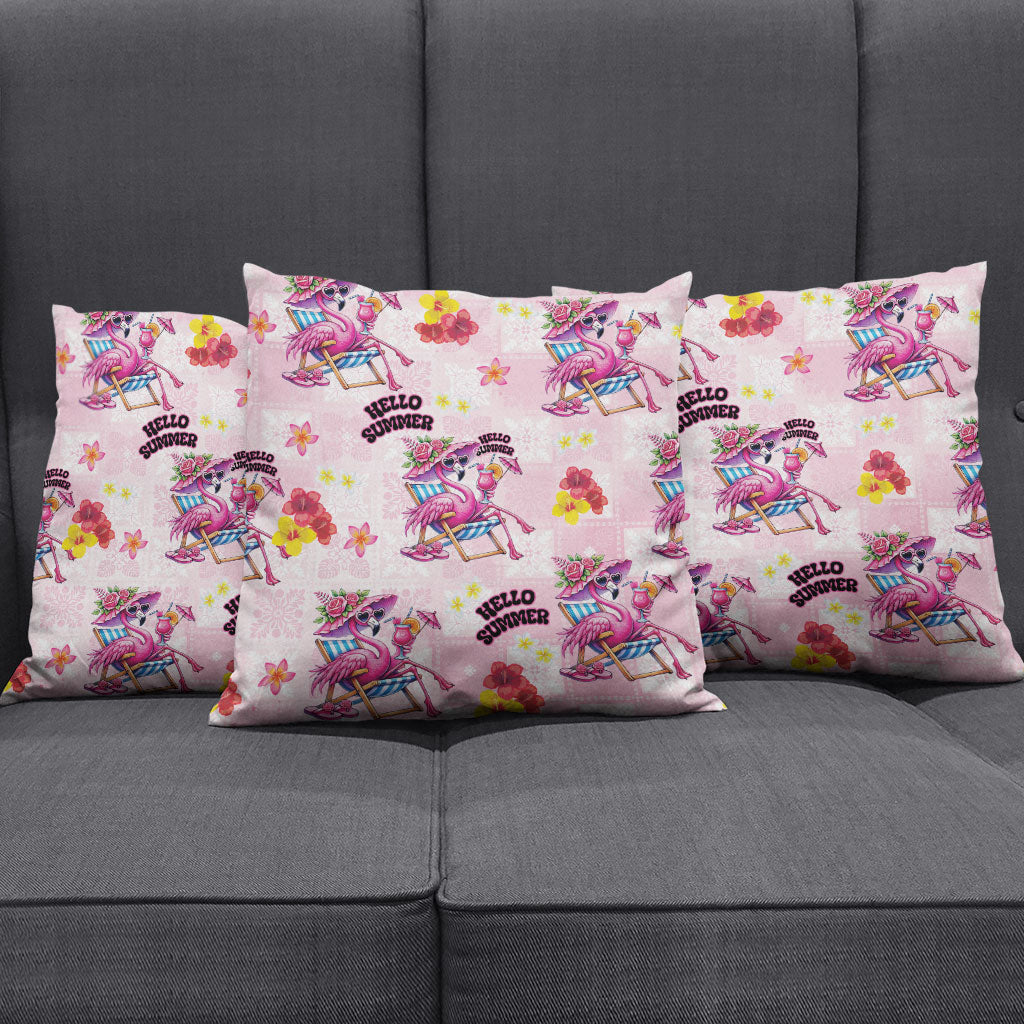 Hawaii Flamingo Hello Summer Pillow Cover Hawaiian Quilt Pattern LT9 - Polynesian Pride