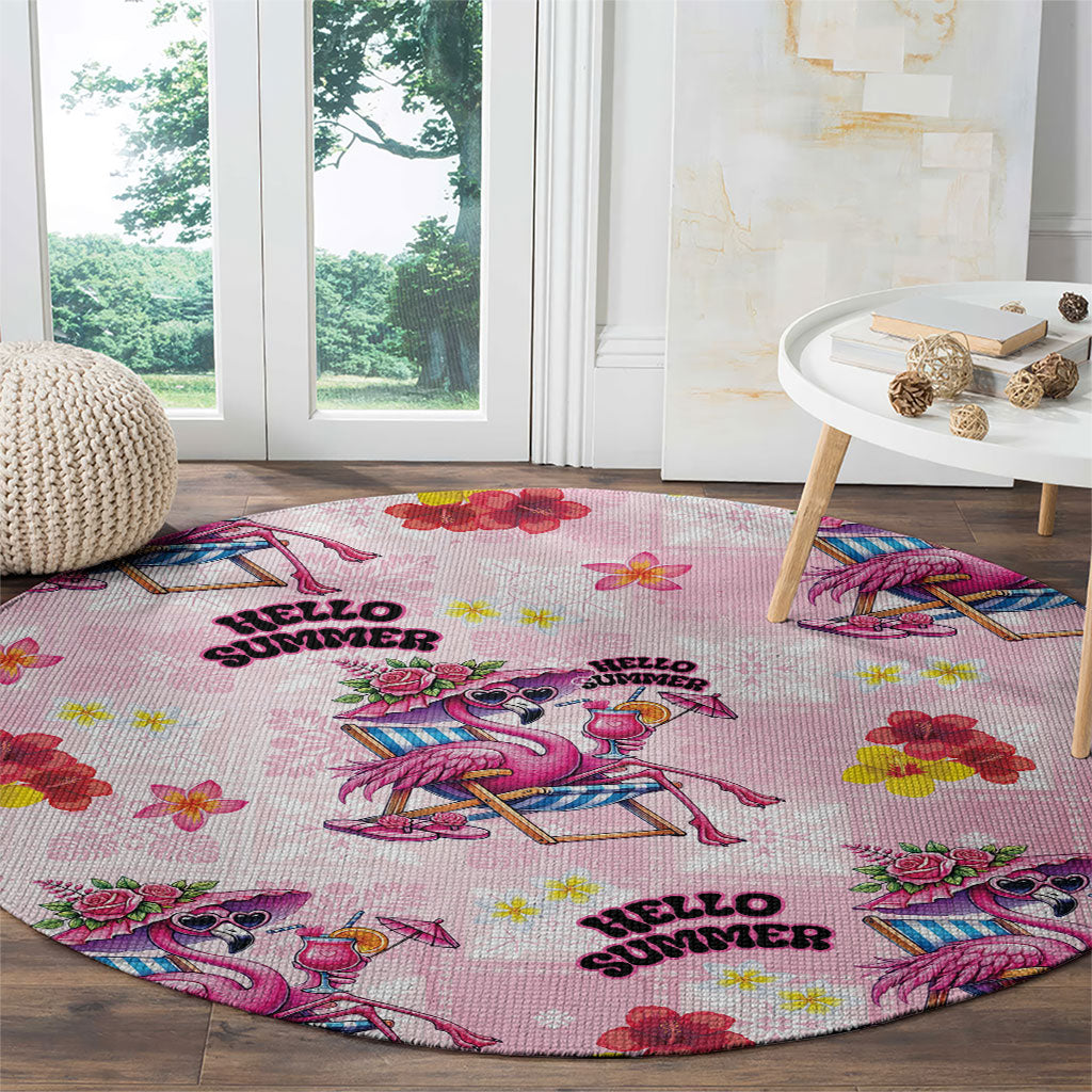 Hawaii Flamingo Hello Summer Round Carpet Hawaiian Quilt Pattern LT9 - Polynesian Pride