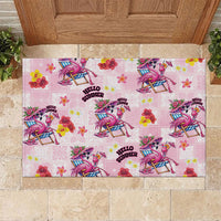 Hawaii Flamingo Hello Summer Rubber Doormat Hawaiian Quilt Pattern LT9 Pink - Polynesian Pride