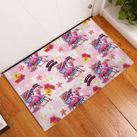 Hawaii Flamingo Hello Summer Rubber Doormat Hawaiian Quilt Pattern LT9 - Polynesian Pride