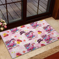 Hawaii Flamingo Hello Summer Rubber Doormat Hawaiian Quilt Pattern LT9 - Polynesian Pride