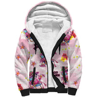 Hawaii Flamingo Hello Summer Sherpa Hoodie Hawaiian Quilt Pattern LT9 Unisex Pink - Polynesian Pride