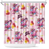 Hawaii Flamingo Hello Summer Shower Curtain Hawaiian Quilt Pattern LT9 Pink - Polynesian Pride