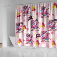 Hawaii Flamingo Hello Summer Shower Curtain Hawaiian Quilt Pattern LT9 - Polynesian Pride