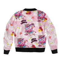 Hawaii Flamingo Hello Summer Sleeve Zip Bomber Jacket Hawaiian Quilt Pattern LT9 - Polynesian Pride