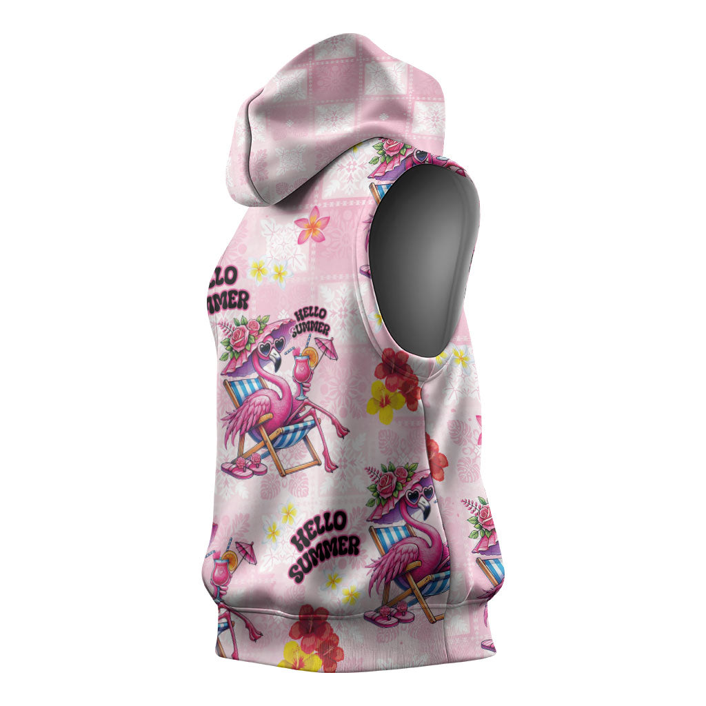 Hawaii Flamingo Hello Summer Sleeveless Hoodie Hawaiian Quilt Pattern LT9 - Polynesian Pride
