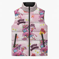 Hawaii Flamingo Hello Summer Sleeveless Puffer Jacket Hawaiian Quilt Pattern LT9 Unisex Pink - Polynesian Pride
