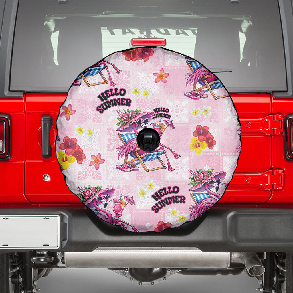 Hawaii Flamingo Hello Summer Spare Tire Cover Hawaiian Quilt Pattern LT9 - Polynesian Pride