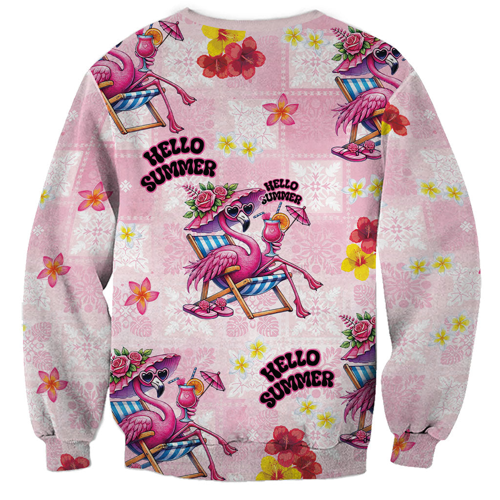 Hawaii Flamingo Hello Summer Sweatshirt Hawaiian Quilt Pattern LT9 - Polynesian Pride