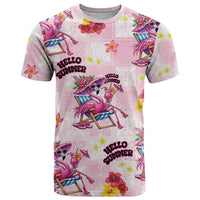 Hawaii Flamingo Hello Summer T Shirt Hawaiian Quilt Pattern LT9 Pink - Polynesian Pride