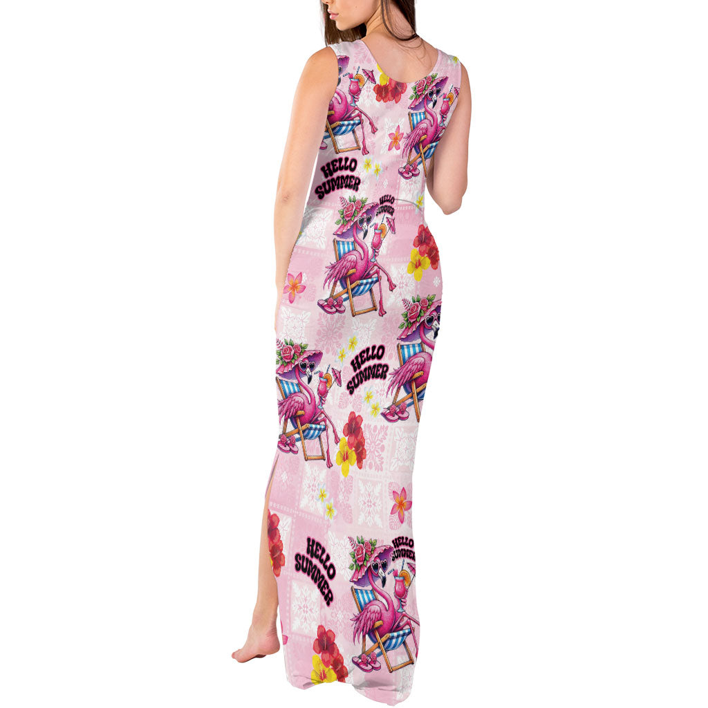 Hawaii Flamingo Hello Summer Tank Maxi Dress Hawaiian Quilt Pattern LT9 - Polynesian Pride