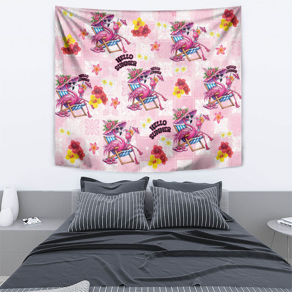 Hawaii Flamingo Hello Summer Tapestry Hawaiian Quilt Pattern LT9 - Polynesian Pride